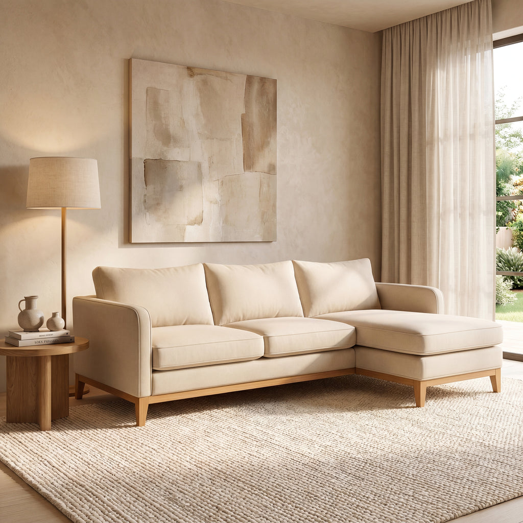 SECCIONAL CAMDEN  CON BASE MADERA