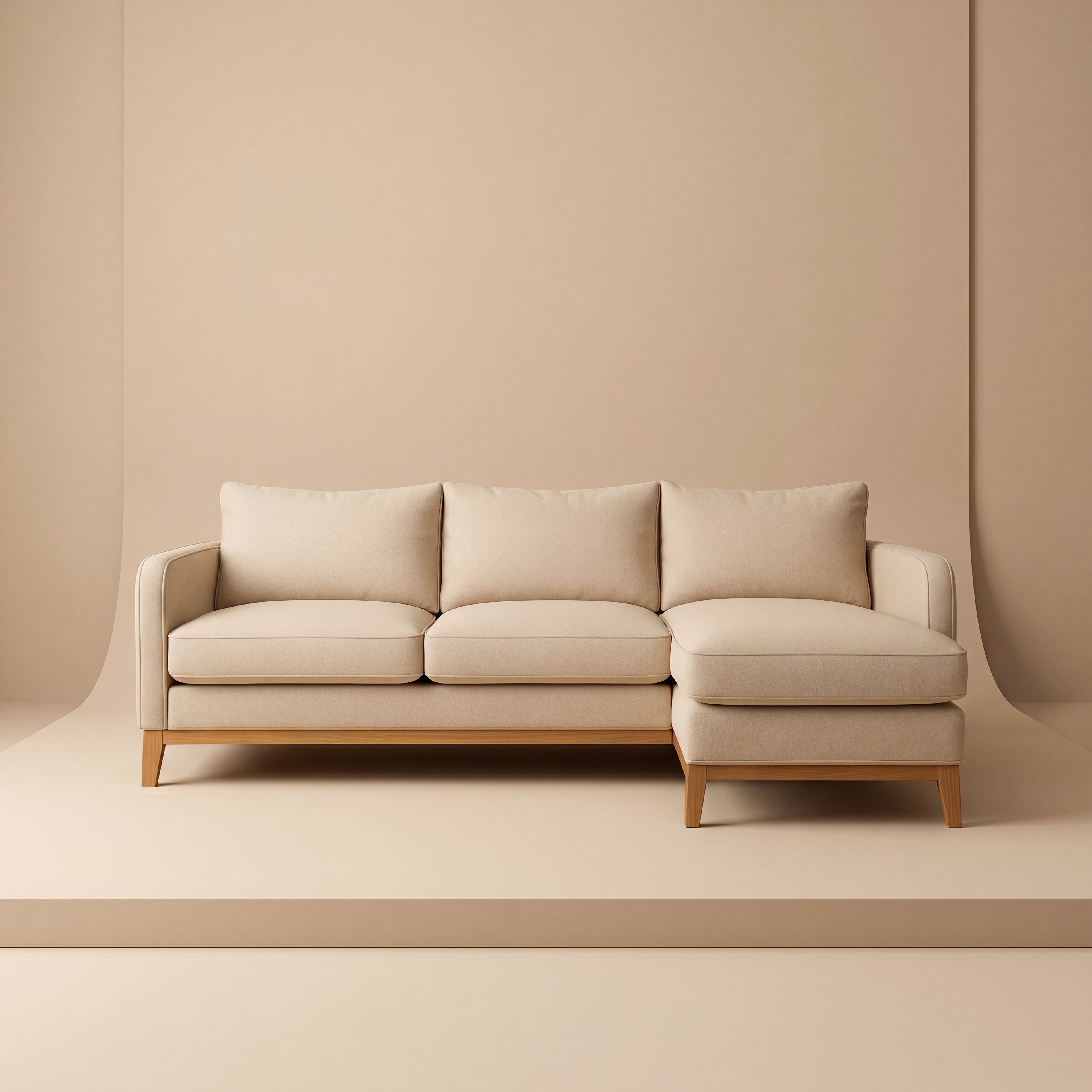 SECCIONAL CAMDEN  CON BASE MADERA