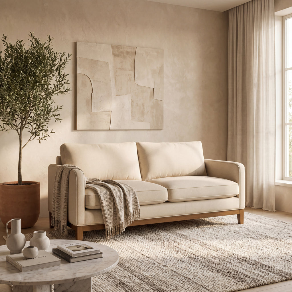 SOFÁ CAMDEN  con base de madera