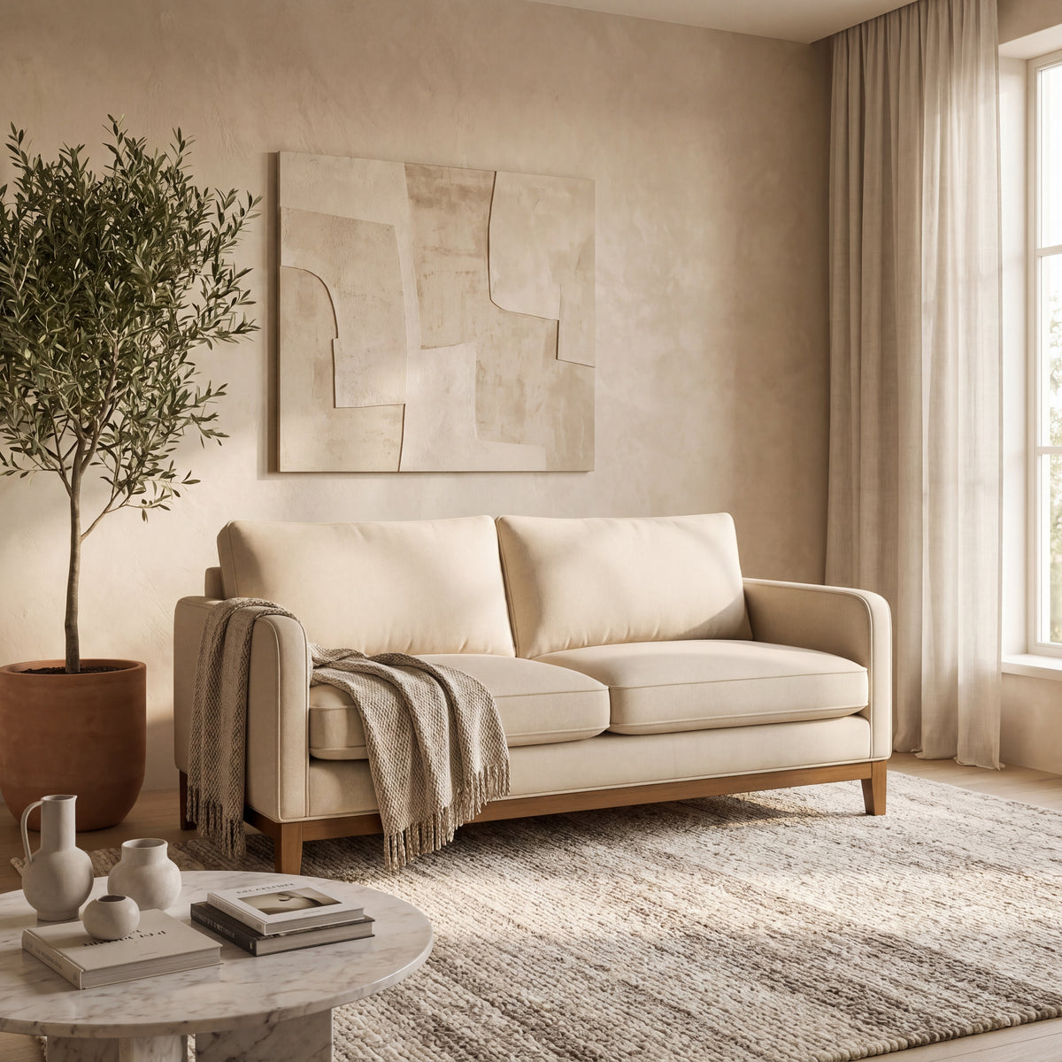 SOFÁ CAMDEN  con base de madera